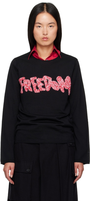Photo: Comme des Garçons Shirt Black 'Freedom' Sweater