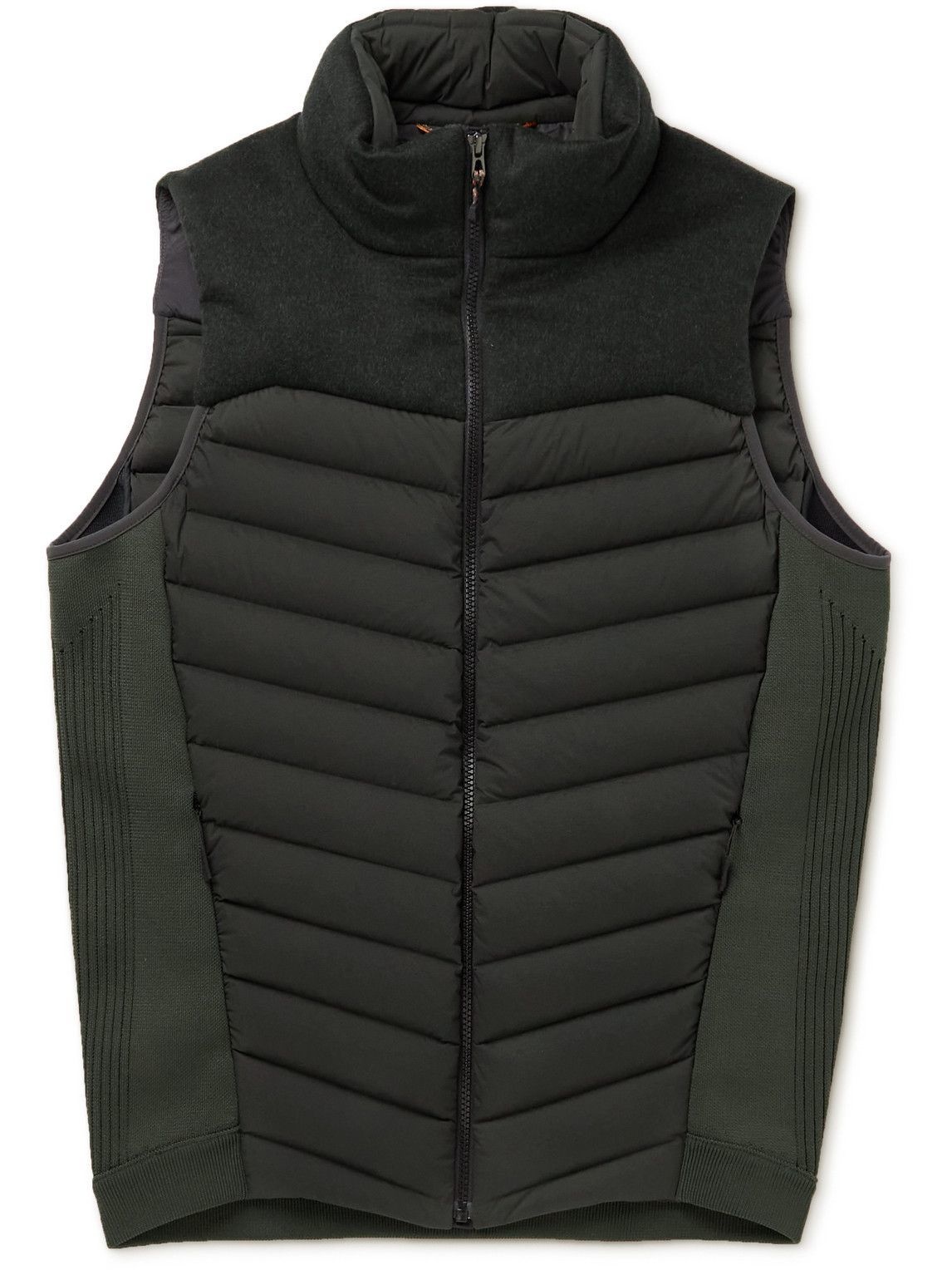 Photo: Sease - Warmer Slim-Fit Virgin Wool and Quilted Nylon Recycled Down Vest - Green