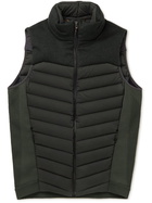 Sease - Warmer Slim-Fit Virgin Wool and Quilted Nylon Recycled Down Vest - Green