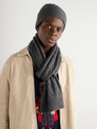Polo Ralph Lauren - Logo-Embroidered Cable-Knit Cashmere Scarf and Beanie Set