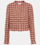 Oscar de la Renta Checked wool-blend tweed jacket