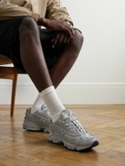 New Balance - M1000 Embroidered Faux Leather and Mesh Sneakers - Silver