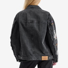 Isabel Marant Étoile Women's Manona Embroidered Denim Jacket in Dark Grey