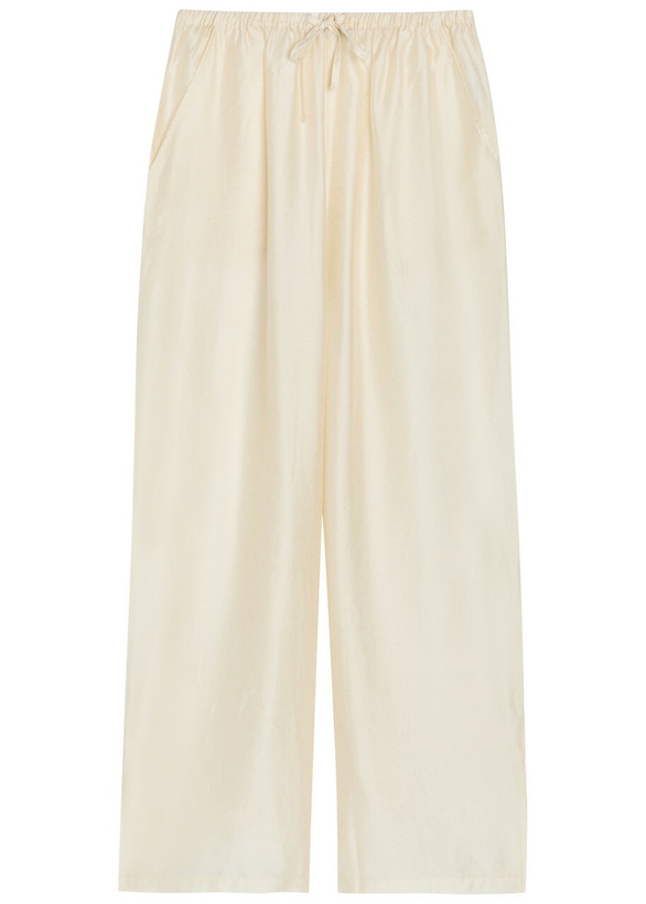 Photo: Solaqua Giulia Embroidered Wide-leg Trousers Ivory