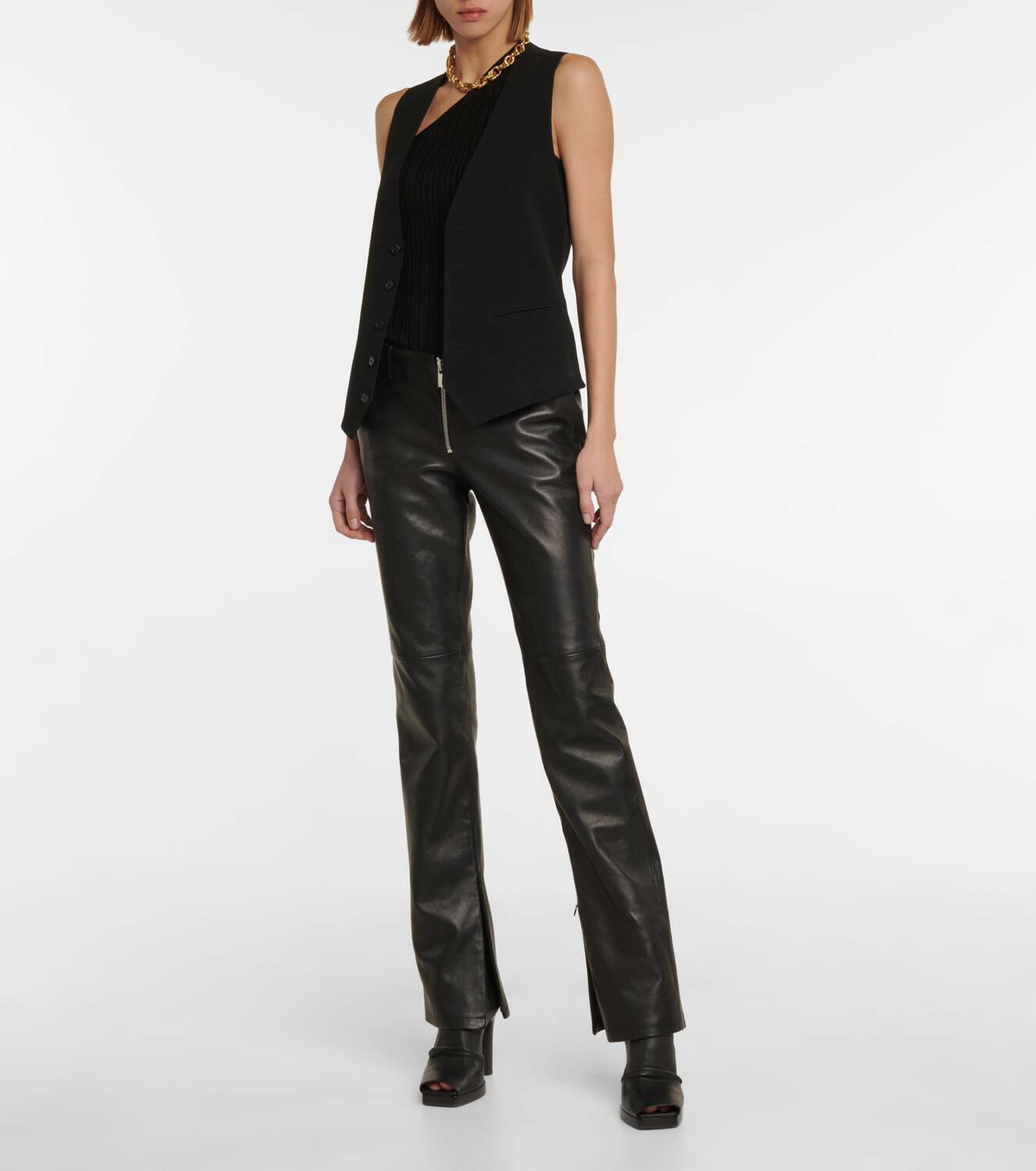 Petar Petrov Tano ribbed-knit silk one-shoulder top