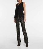 Petar Petrov Tano ribbed-knit silk one-shoulder top