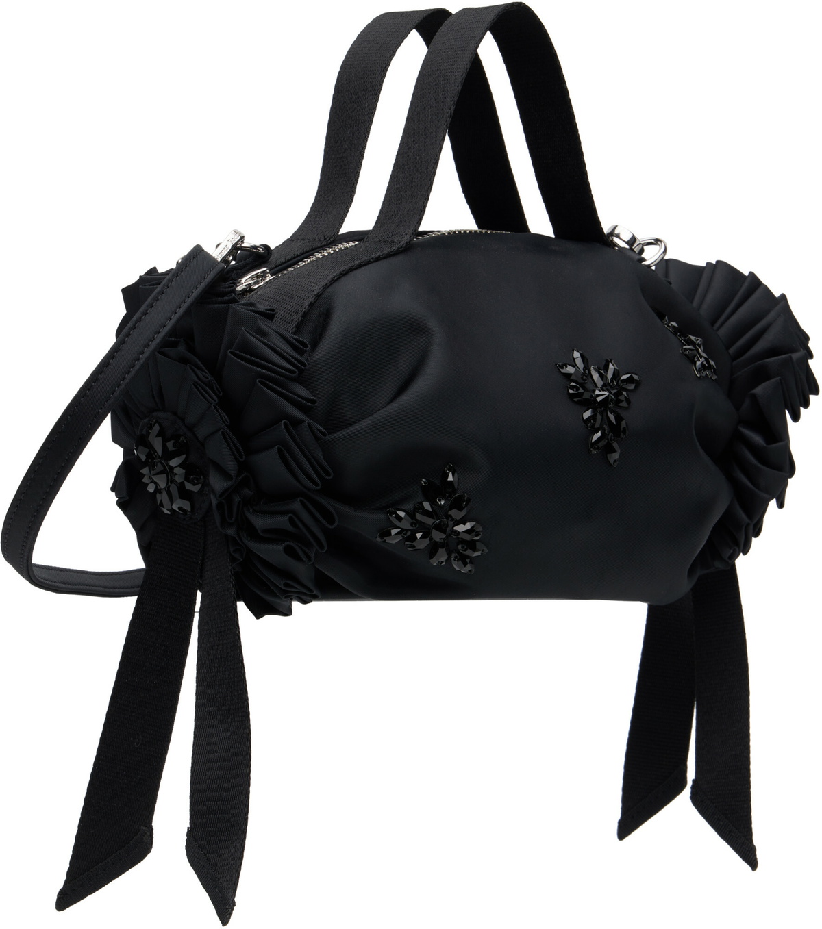 Simone Rocha Black Turbo Mini Double Ribbon Rosette Bag