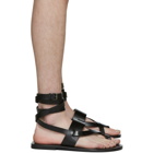 Saint Laurent Black Culver Ankle Strap Sandals