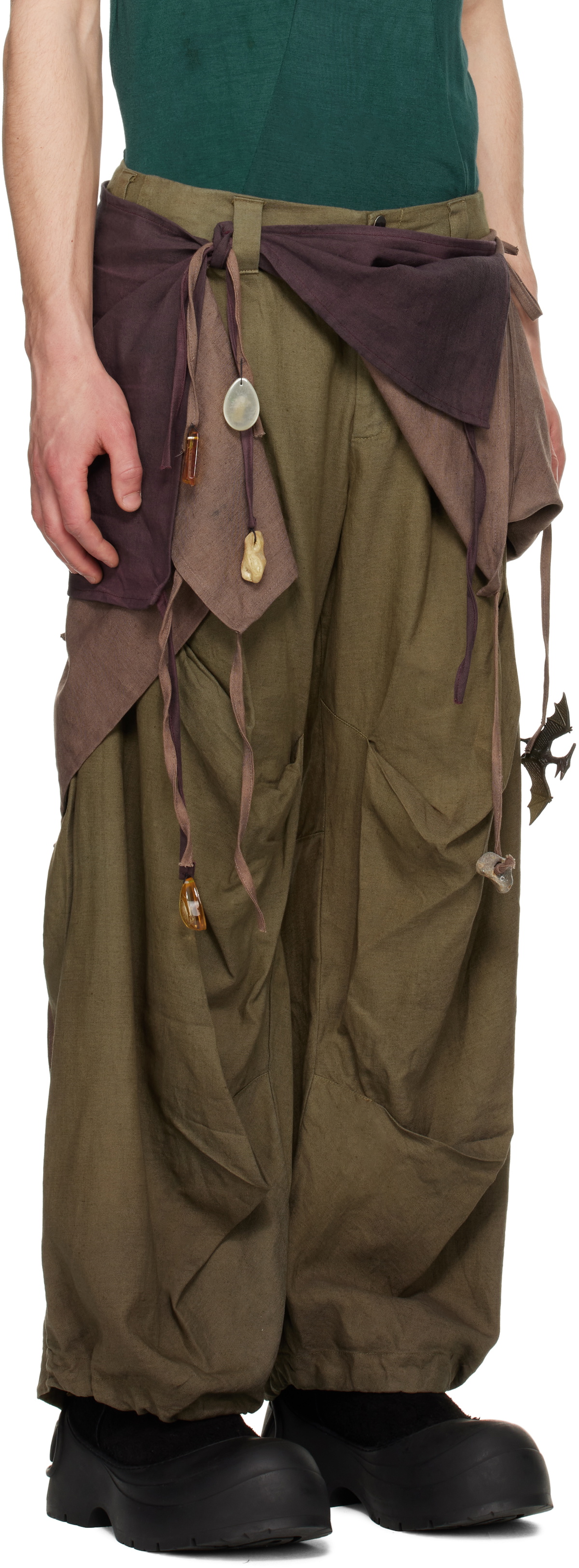 YAKU Khaki & Brown Journey Trousers