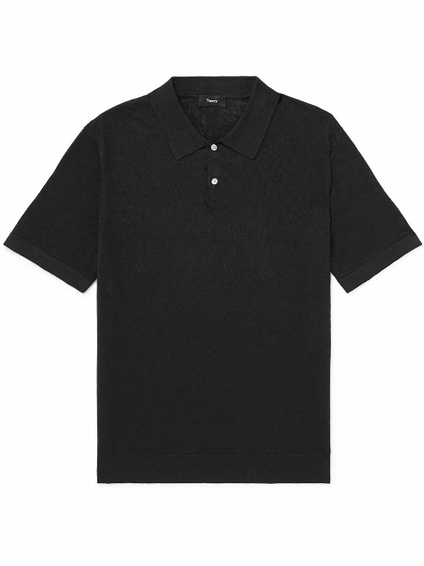 Photo: Theory - Goris Linen-Blend Polo Shirt - Black