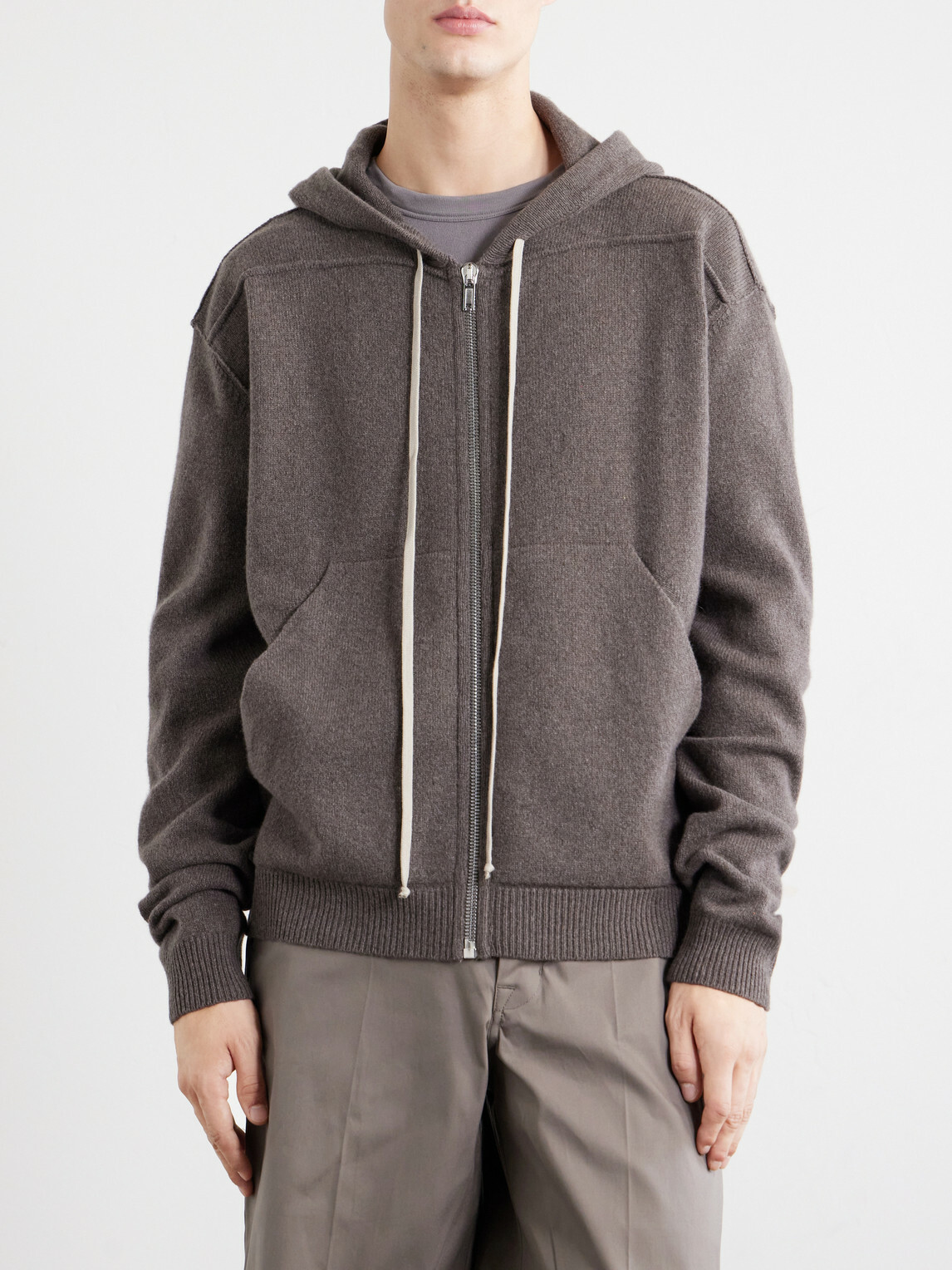 Rick Owens - Cashmere and Wool-Blend Zip-Up Hoodie - Gray