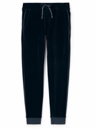TOM FORD - Tapered Cotton-Blend Velour Sweatpants - Blue