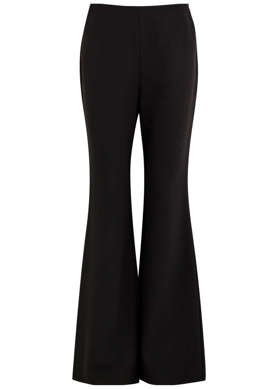 Roland Mouret Flared-leg Crepe Trousers Black