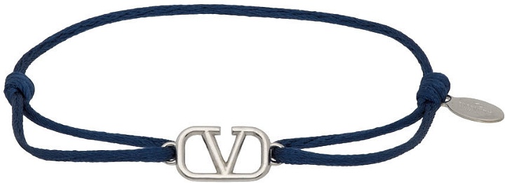 Photo: Valentino Garavani Navy VLogo Signature Bracelet