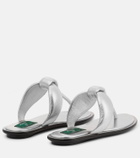 Pucci - Metallic leather thong sandals