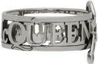 Alexander McQueen Silver Skull Safety Pin Ring