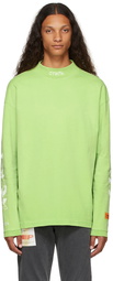 Heron Preston Green Logo Mock Neck Long Sleeve T-Shirt