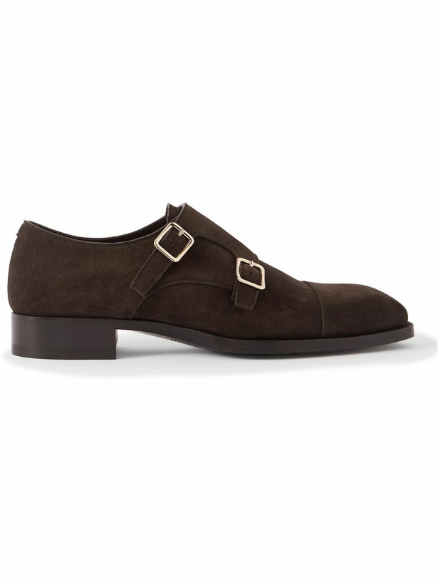 Photo: TOM FORD - Elkan Suede Monk-Strap Shoes - Brown