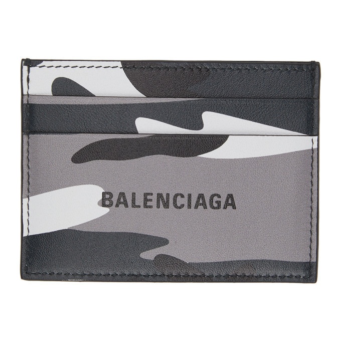 Photo: Balenciaga Grey and Black Camo Cash Card Holder