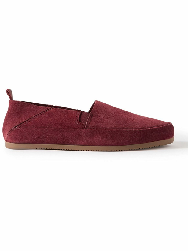 Photo: Mulo - Travel Collapsible-Heel Suede Loafers - Burgundy