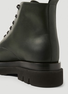 Lug Lace-Up Ankle Boots in Dark Green