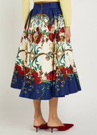 Alice + Olivia Nilda Floral-print Cotton-poplin Midi Skirt Multicoloured
