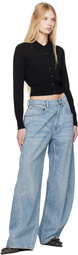 alexanderwang.t Black High-Frequency Stacked Logo Cardigan