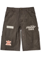 Honor The Gift Appliquéd Twill Shorts Black