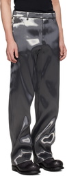 HELIOT EMIL Silver Liquid Metal Trousers