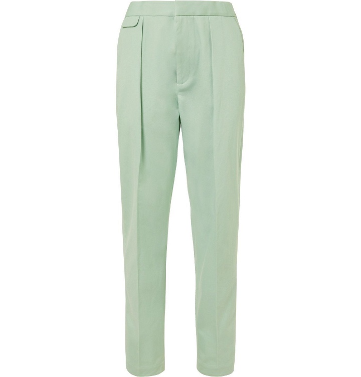 Photo: EQUIPMENT - The Original Tapered Pleated Lyocell and Cotton-Blend Twill Trousers - Green