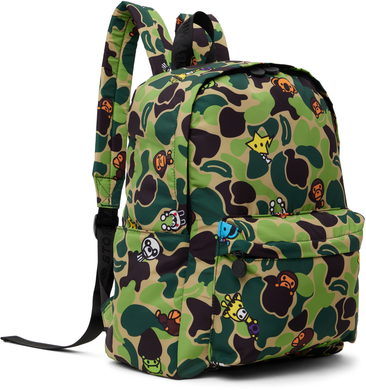BAPE Kids Khaki ABC Milo All Friends Medium Backpack A Bathing Ape