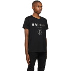 Balmain Black Foil Printed Logo T-Shirt