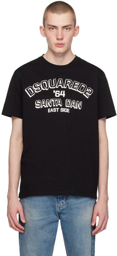 Photo: Dsquared2 Black 'Santa Dan' T-Shirt