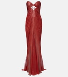 Maria Lucia Hohan Rachel draped silk muslin bustier gown