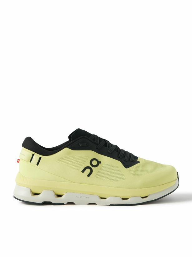 Photo: ON - Cloudzone Rubber-Trimmed Mesh Running Sneakers - Yellow