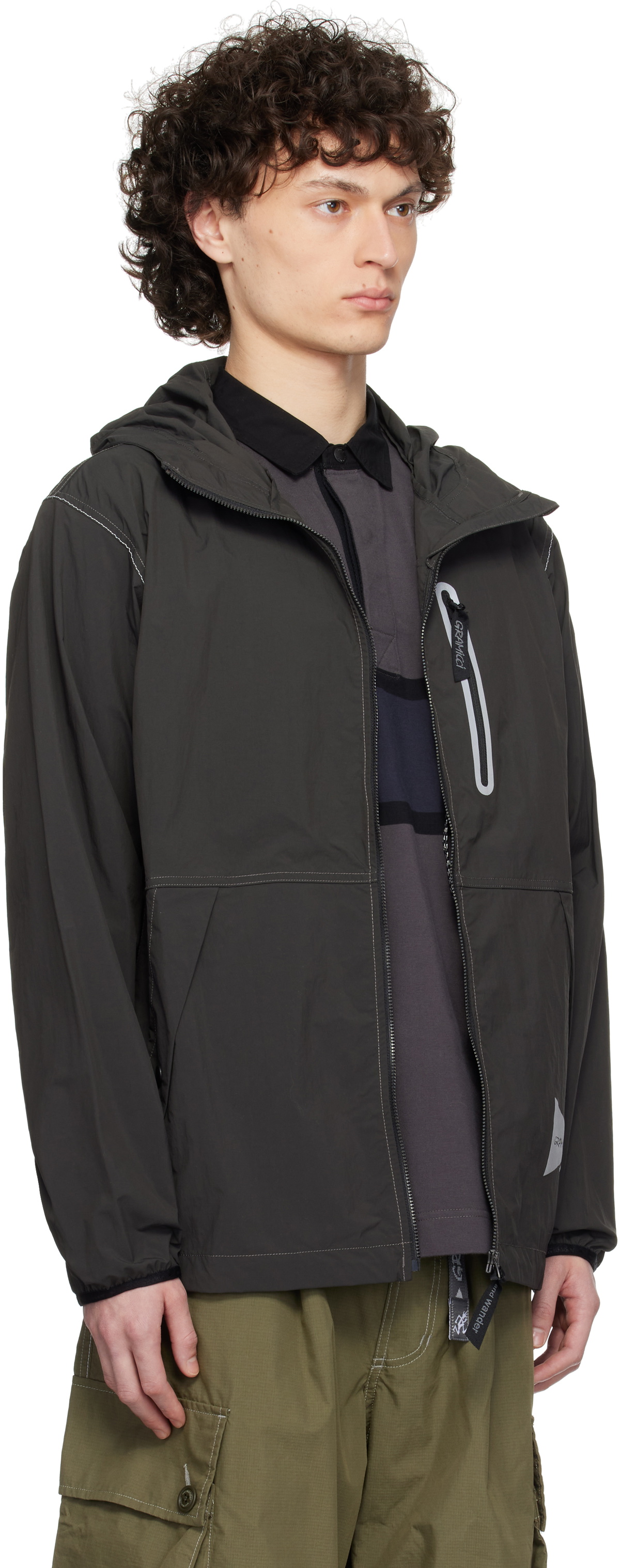 and wander Gray Gramicci Edition Brushed Nylon Jacket