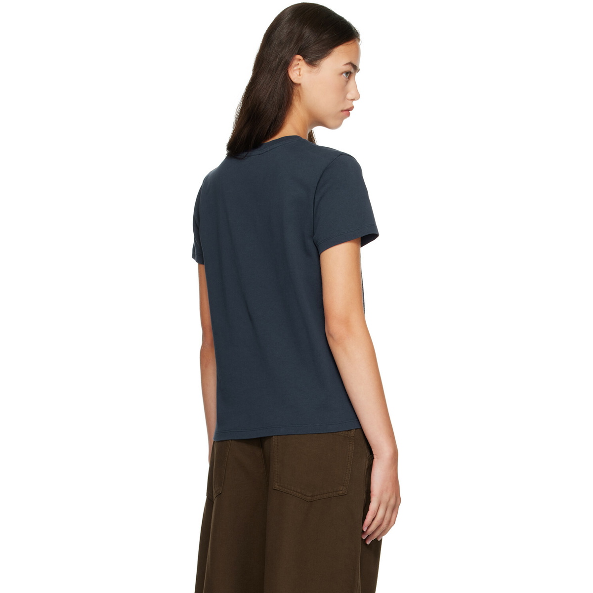 A.P.C. Navy Vintage-Effect 'A.P.C.' Logo T-shirt