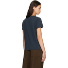 A.P.C. Navy Vintage-Effect 'A.P.C.' Logo T-shirt