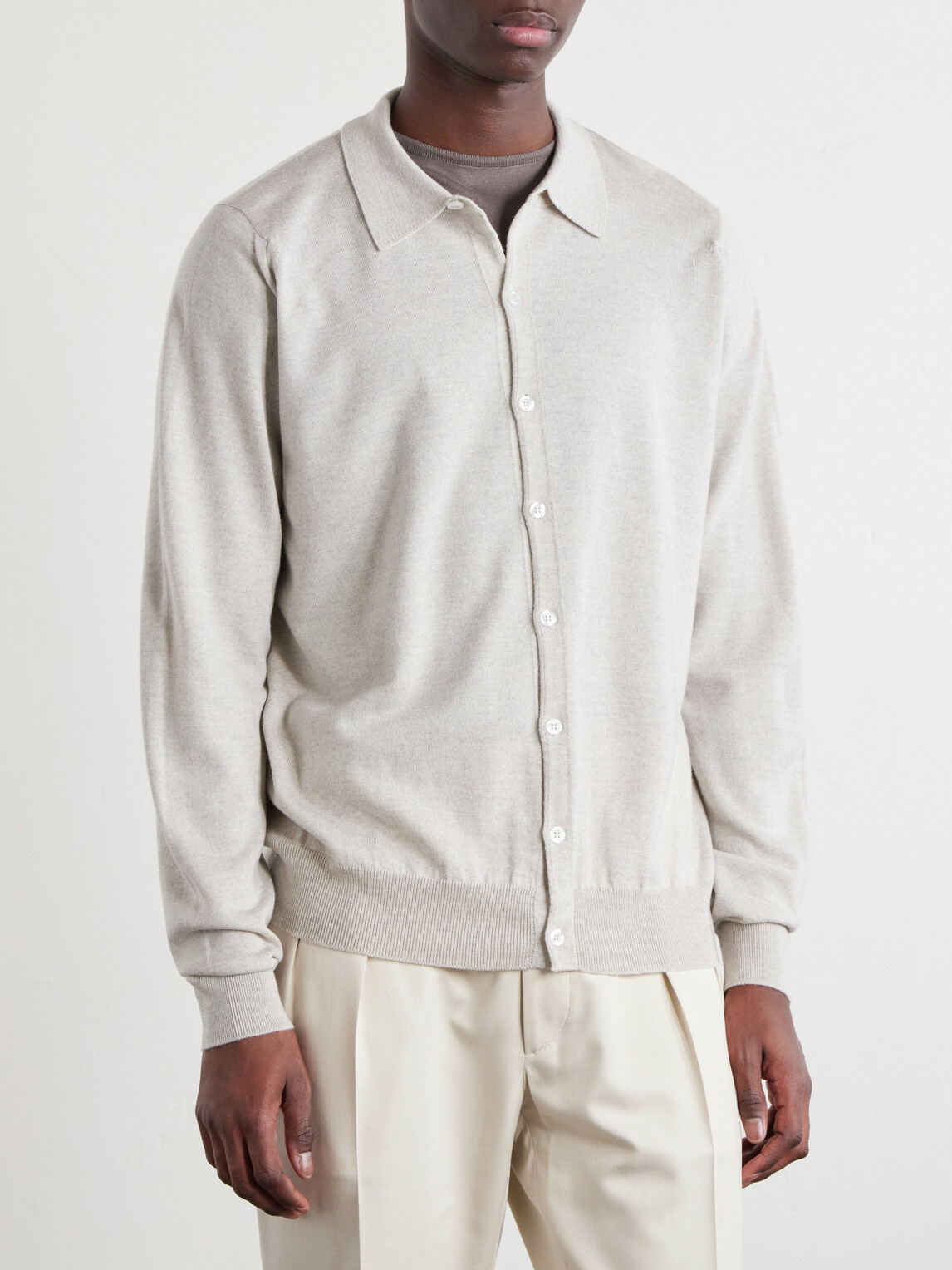 John Smedley - Tibor Merino Wool Cardigan - Gray