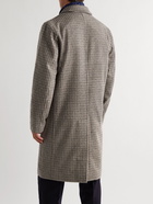 Mr P. - Checked Virgin Wool Overcoat - Black