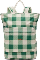 TINYCOTTONS Kids Beige & Green Check Backpack