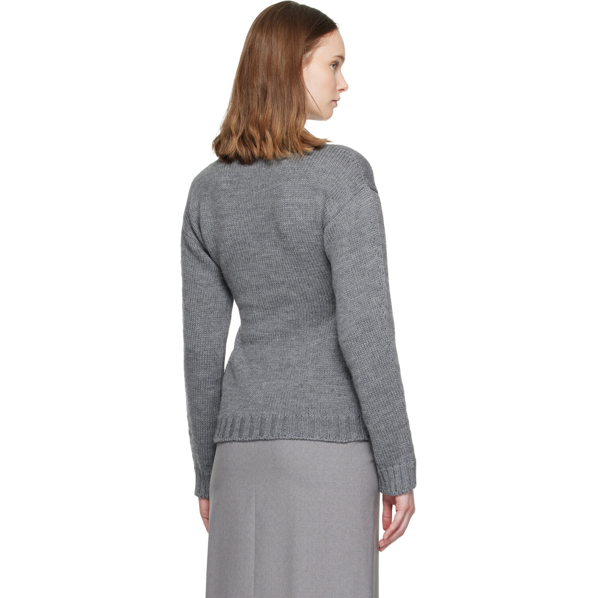 Jil Sander Gray Hourglass Wool Sweater