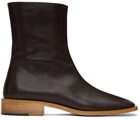 Situationist Brown Leather Zip-Up Boots