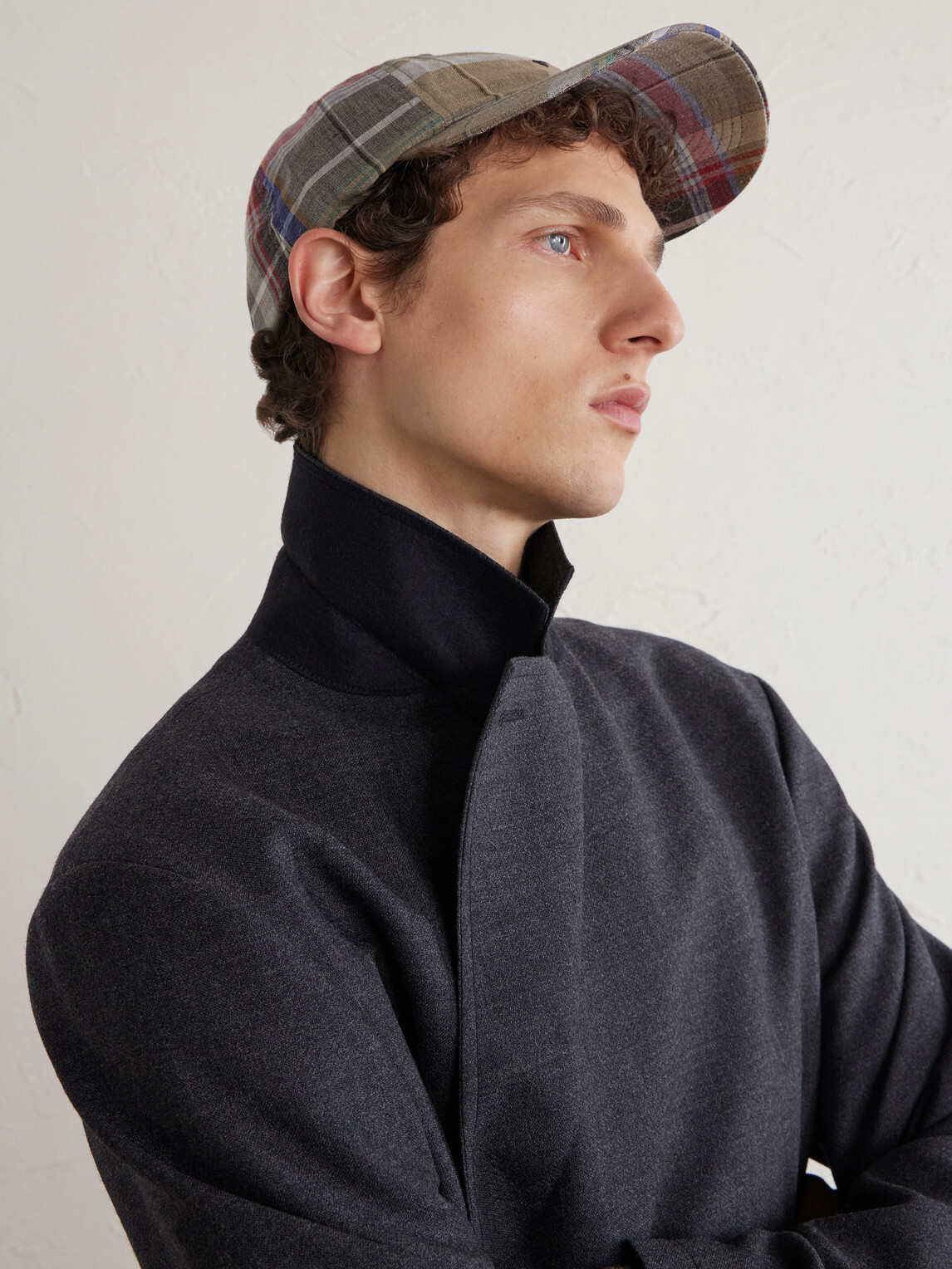 Noah - Logo-Embroidered Checked Wool and Linen-Blend Cap