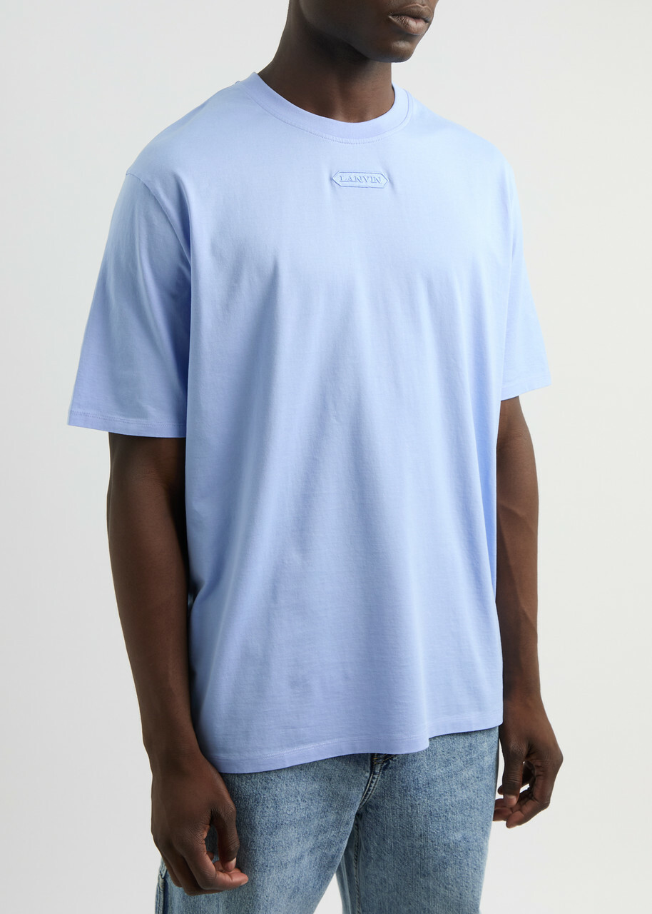 Lanvin Logo-embroidered Cotton T-shirt Blue