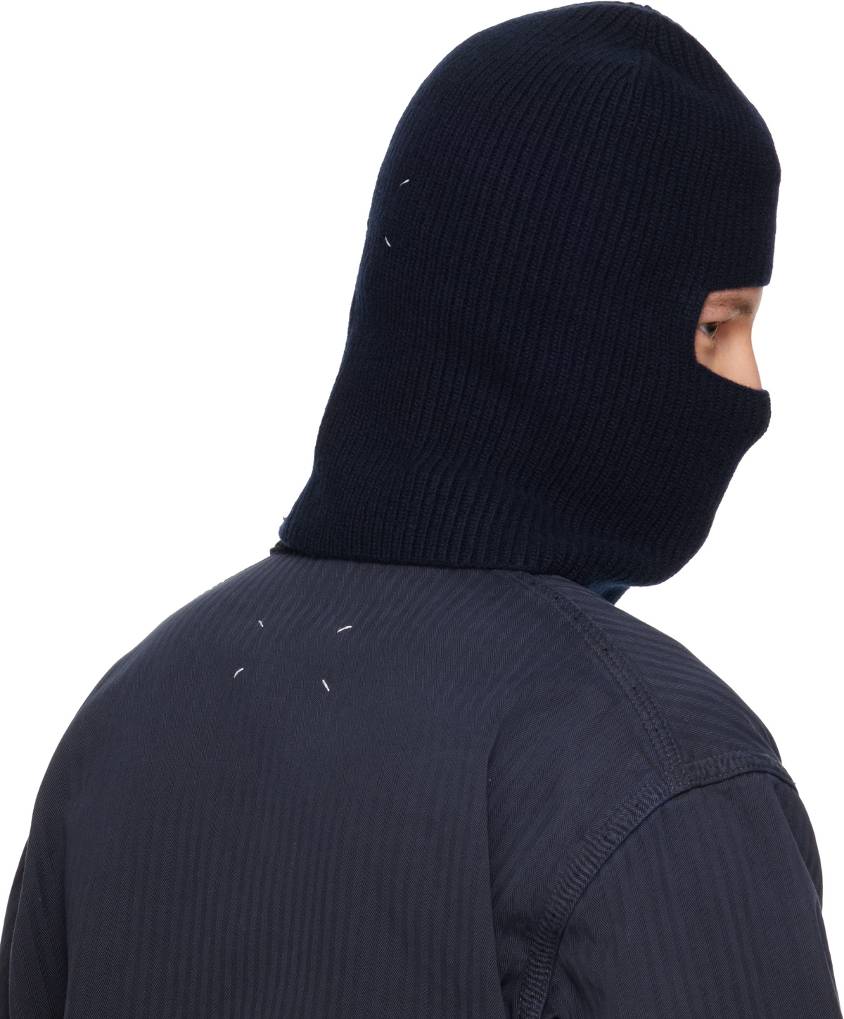 Maison Margiela Navy Virgin Wool Balaclava