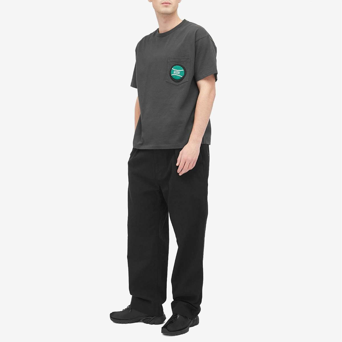 BODE Men's Game Point Pocket T-Shirt in Black Bode