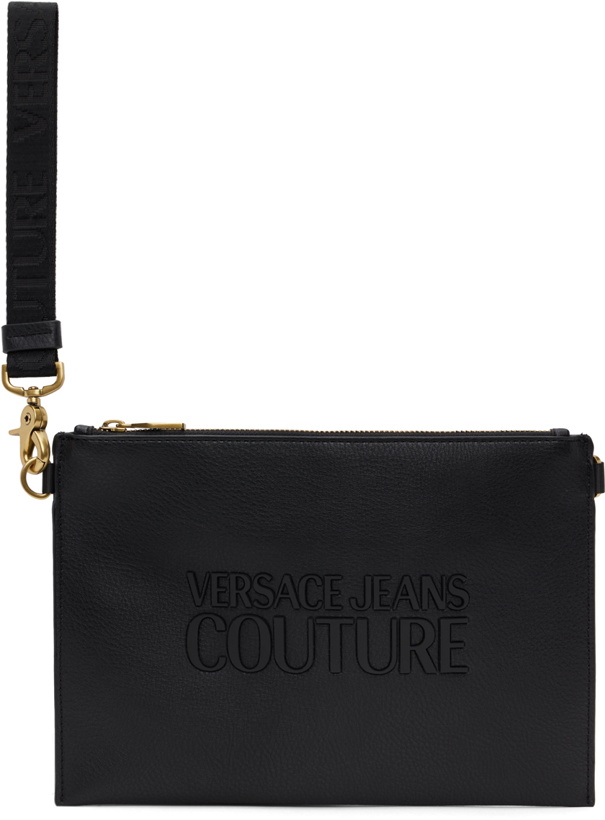 Photo: Versace Jeans Couture Black Rubberized Logo Pouch