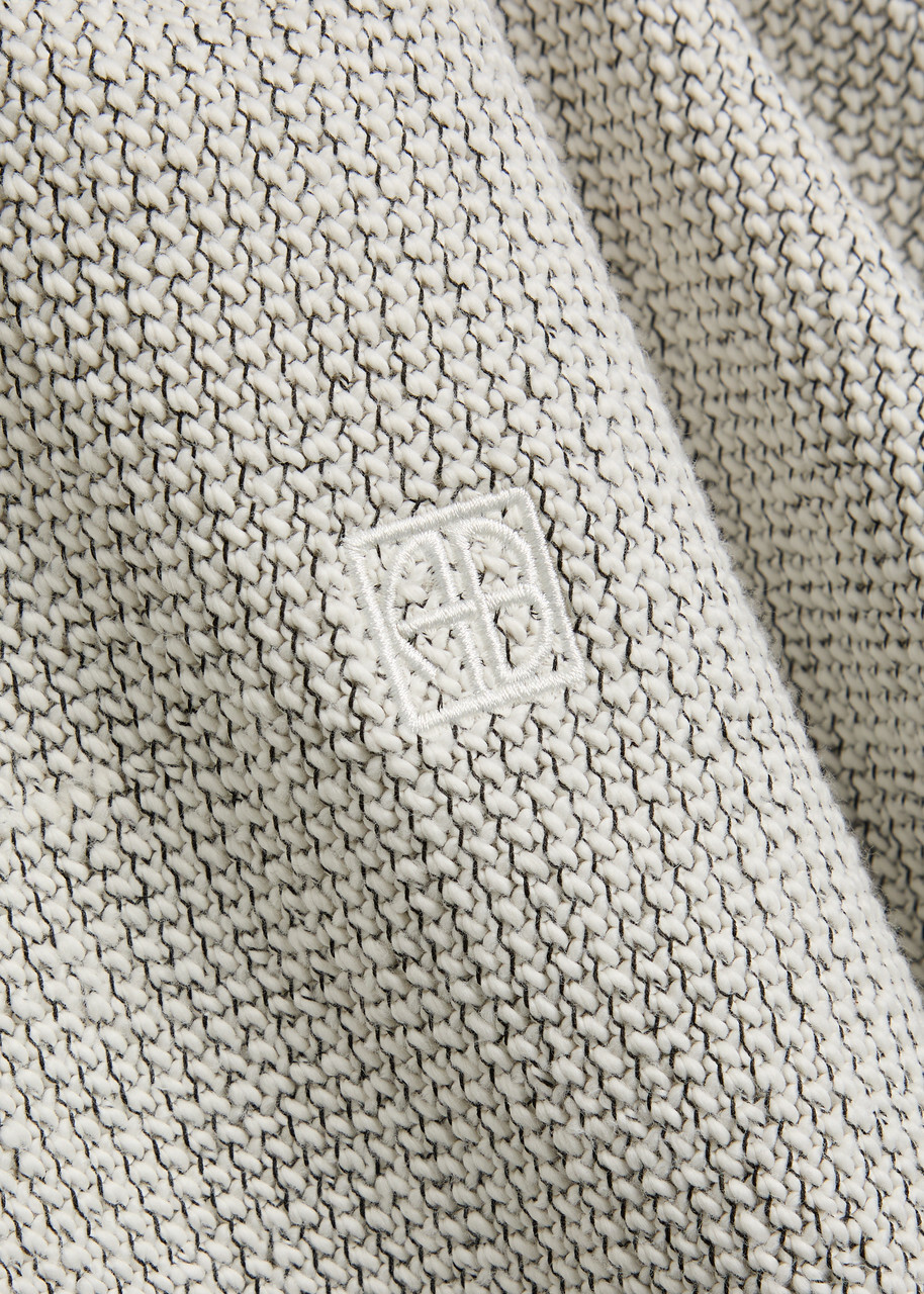 Anine Bing Alec Hooded Marled Cotton-blend Jumper Multicoloured