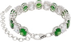 VEERT White Gold 'The Clear & Green Tennis' Bracelet
